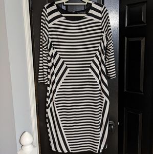 Eloquii Black and White stripe dress Size 18